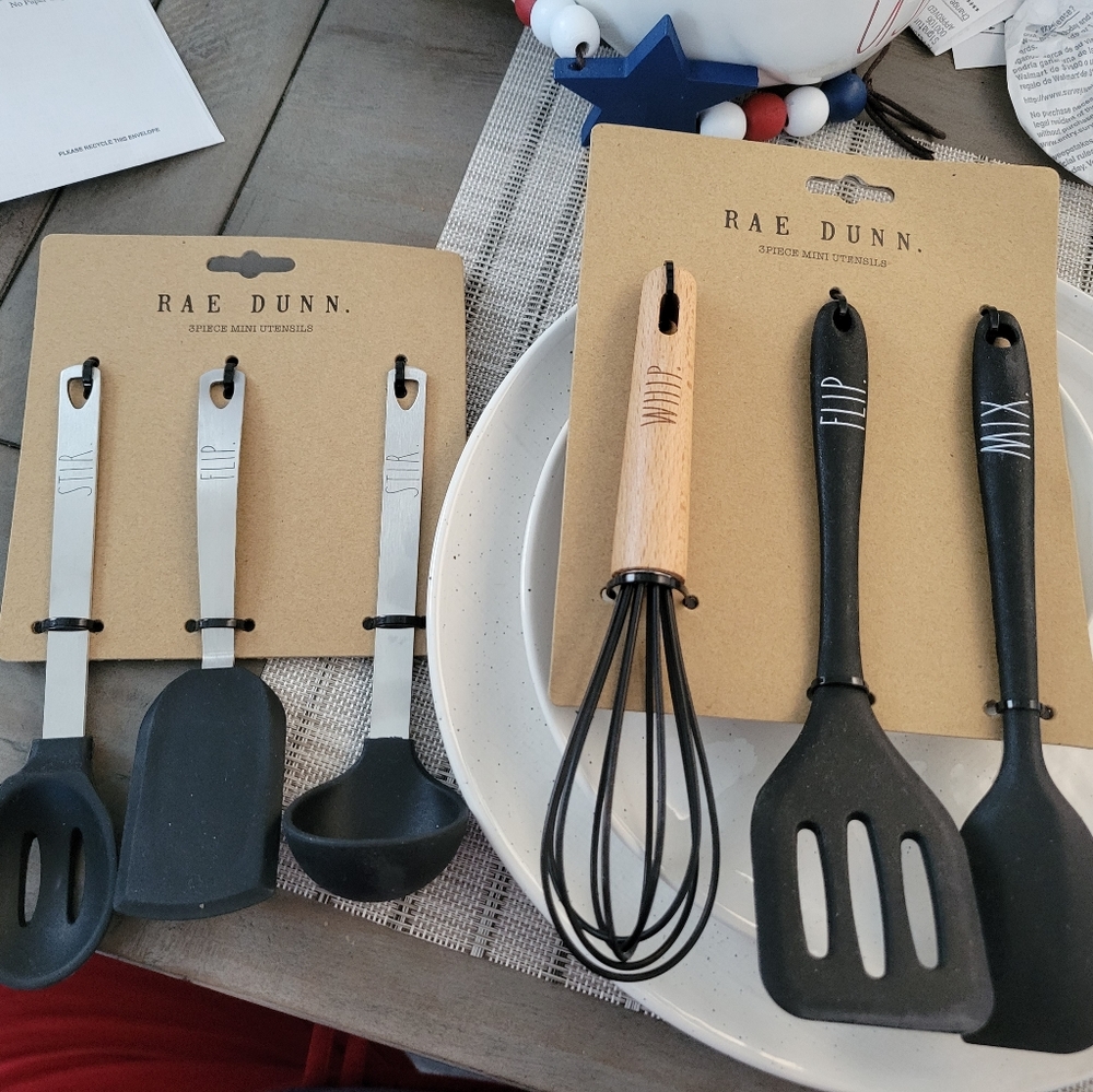5 piece utensil set gadget Rae Dunn black